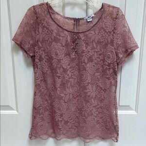 Bar III Blush Lace Blouse